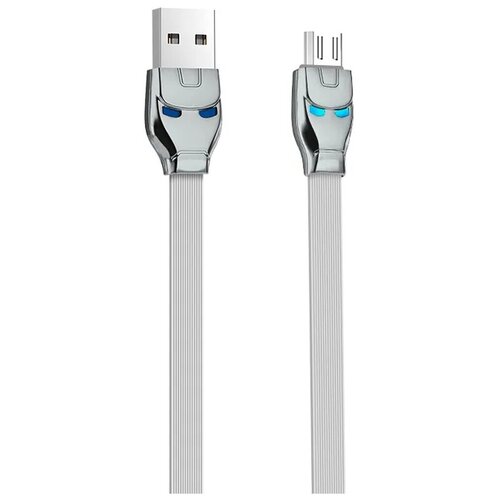 Кабель USB - micro USB 1.2м Hoco U14 Steel man - Серый кабель usb hoco u14 steel man usb microusb 2 4а 1 2 м серый с индикатором