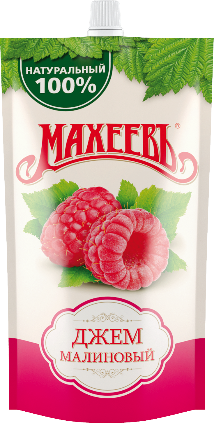 Упаковка 16 штук Джем Махеевъ Малиновый дой-пак 300г