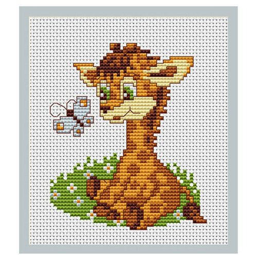 фото Набор для вышивания luca-s "моя первая вышивка. жираф", 8,5x10 см, арт. b044