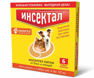 Фото Neoterica капли от блох и клещей Инсектал инсектоакарицидные для собак и кошек