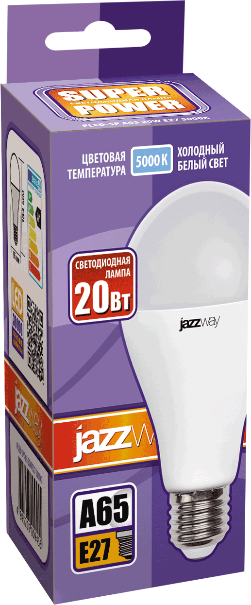 Светодиодная лампа груша PLED- SP A65 20w E27 5000K 230/50 Jazzway, цена за 1 шт. - фотография № 2