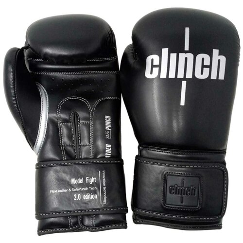 Перчатки боксерские Clinch Fight 2.0 черные (вес 10 унций)
