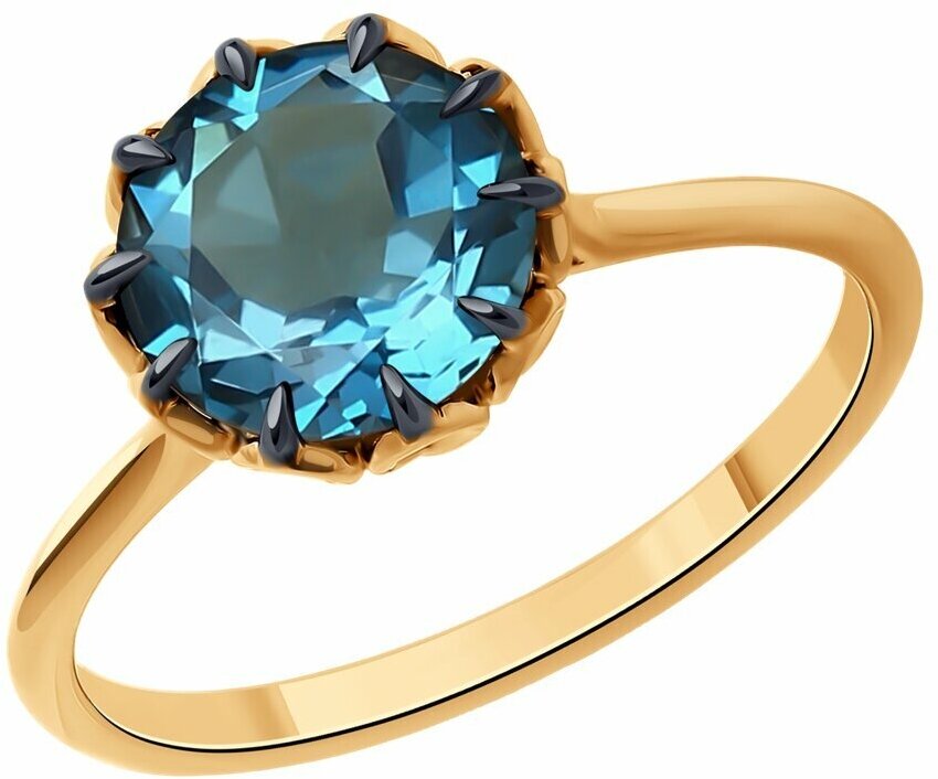 Кольцо Diamant, красное золото, 585 проба, топаз