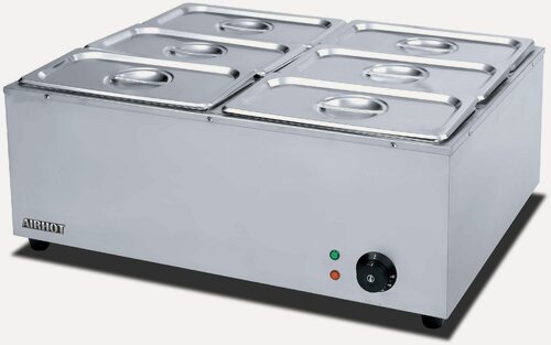 Изображение товара Мармит тепловой AIRHOT BM-6, 700x590x275 мм, 220 В, 1.5 кВт, нержавеющая сталь