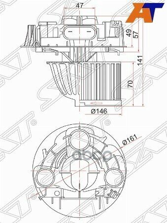 Мотор Отопителя Салона Nissan Almera 12-19 / March 02-10 / Note 05-13 / Renault Duster 10-21 / Logan Sat арт. ST-6001547691