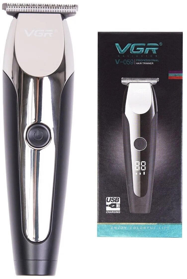 Триммер для бороды и усов VGR Professional Hair Trimmer арт. V-059, черный - фотография № 1