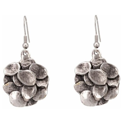 фото Серьги бижутерные маленькие листья (замок-крючок, бижутерный сплав, серебристый) 53417 otokodesign