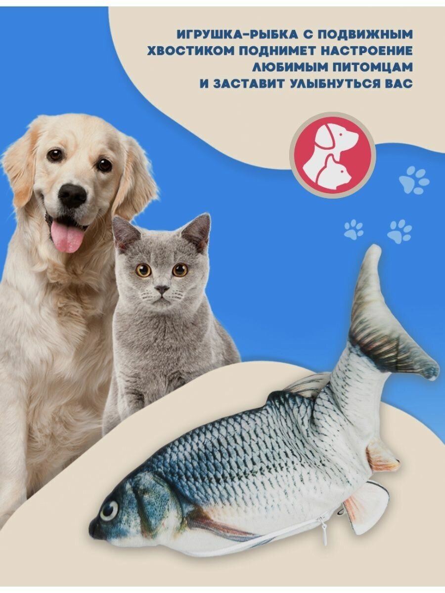 Игрушка рыбка для кошек и собак интерактивная - фотография № 2