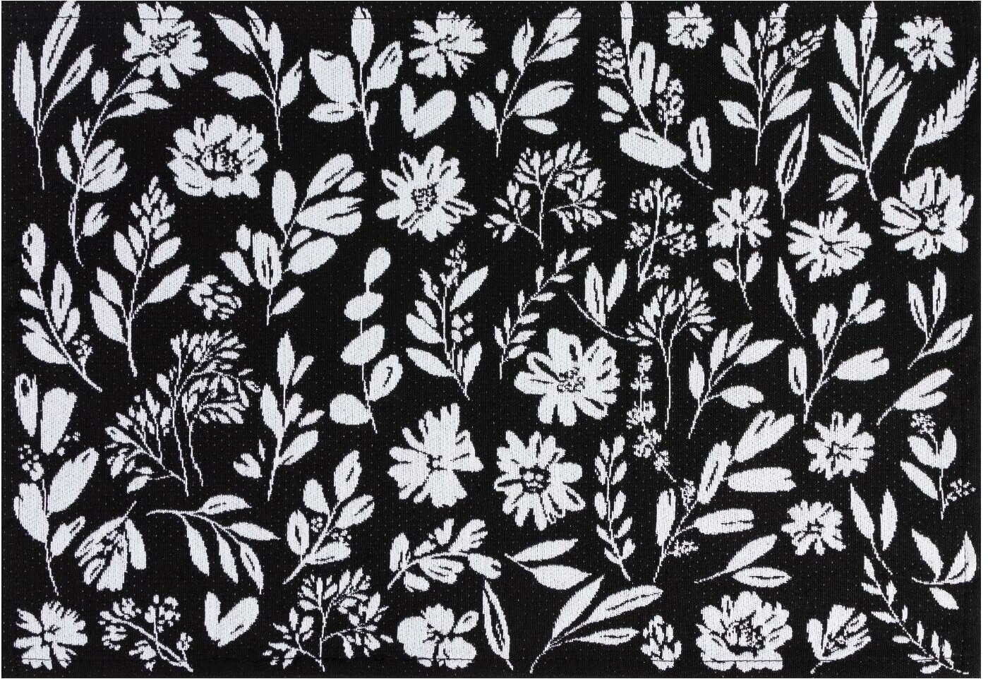 фото Салфетка "Этель" Flowers black 30х45 см вид 1, 100% пэ, 370 г/м2