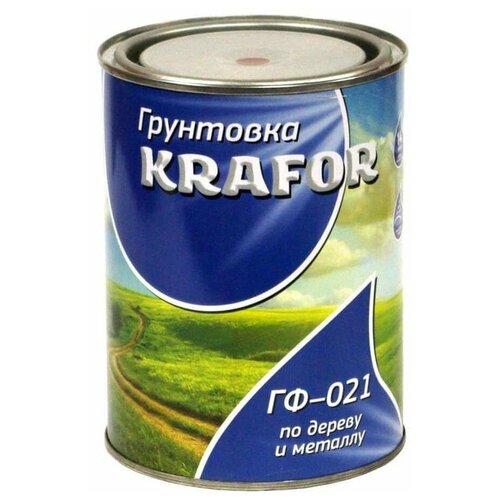 Грунтовка Krafor ГФ-021, 0.8 кг, серый грунтовка эксперт гф 021м 0 8 кг серый