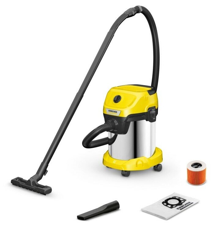 Хозяйственный пылесос для сбора сухой и жидкой грязи Karcher WD 3 S V-17/4/20 | 1.628-135.0