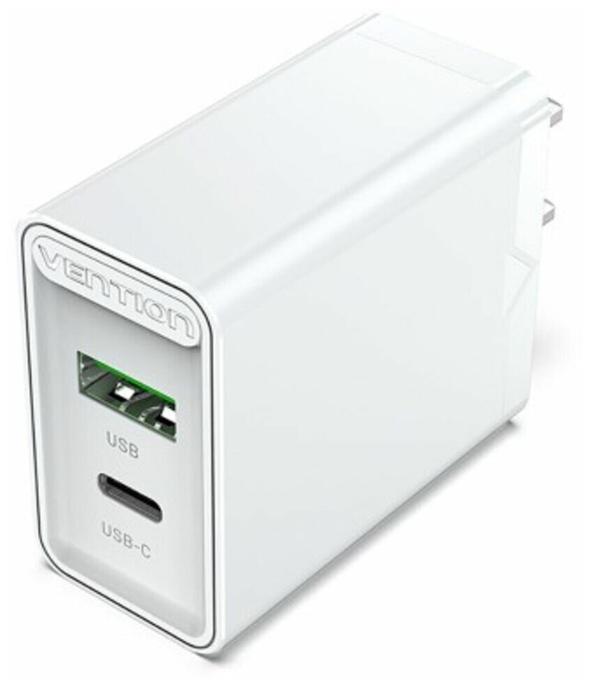 Сетевое зарядное устройство Vention FBBW0-EU USB A + USB Type-C QC 4.0 Белый