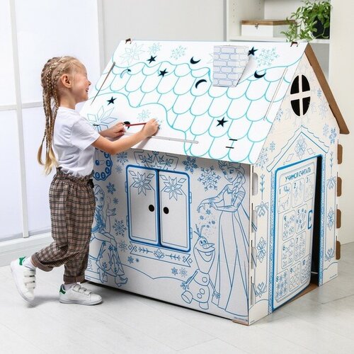 дом из картона дом раскраска Дом-раскраска «Холодное сердце», набор для творчества, дом из картона, Дисней