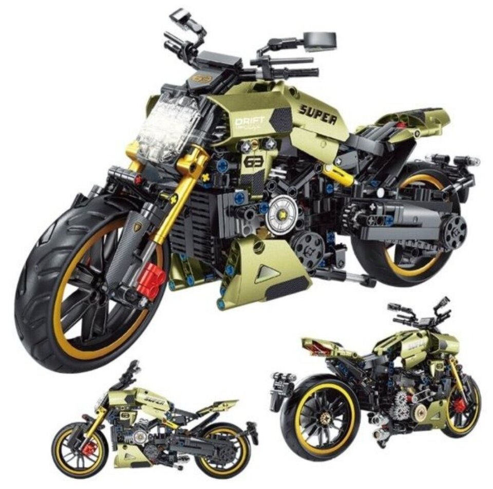 Конструктор Техник Спортивный мотоцикл 658 деталей T3035