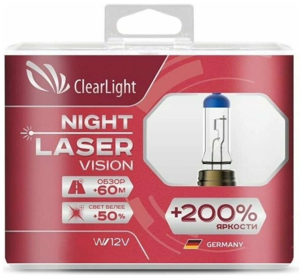 Лампа автомобильная галогенная ClearLight Night Laser Vision +200% ML9006NLV200 HB4 51W P22d