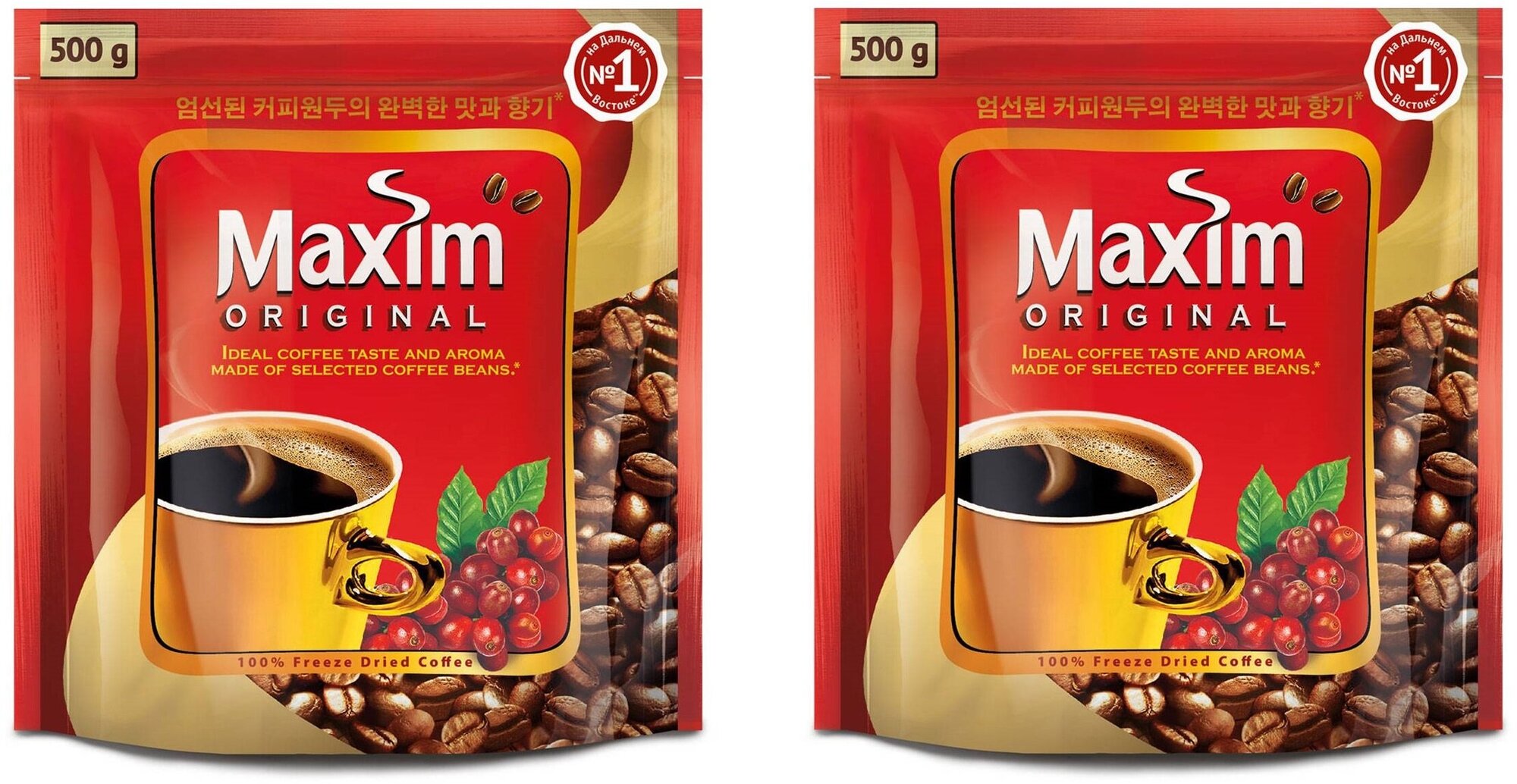 Кофе растворимый Maxim Original натуральный сублимированный, 2шт по 500 г