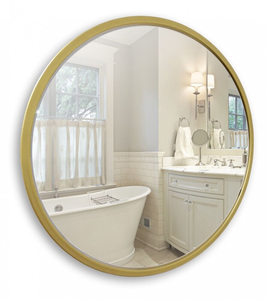 фото Зеркало D770 металлическая рама, золото