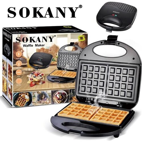 Двухсторонняя Электрическая вафельница SK-1132 вафли750Втс антипригарным покрытиембыстрый нагревчерный 166700₽