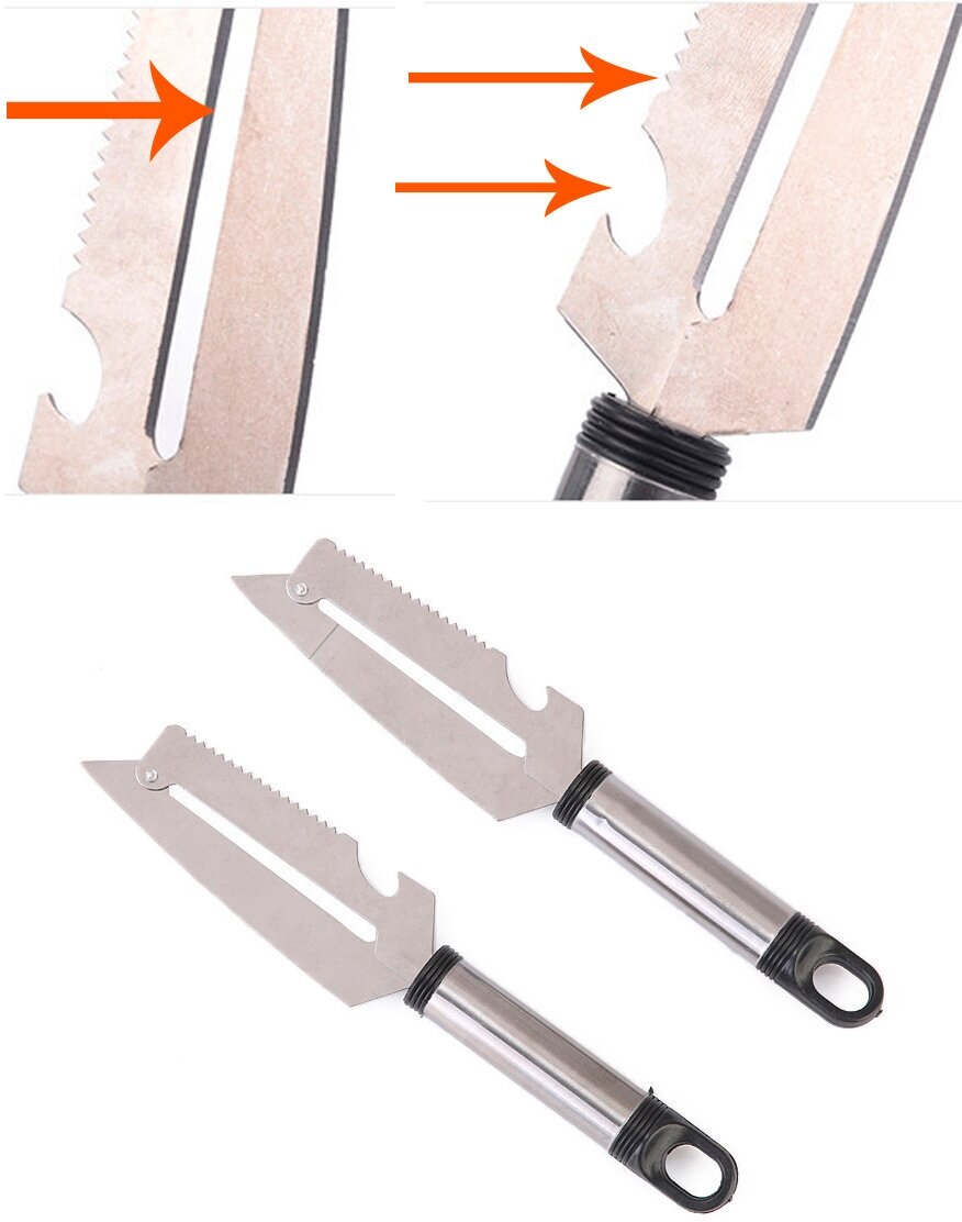 Многофункциональный нож 5в1, овощечистка из нержавеющей стали, терка, открывашка - фотография № 6