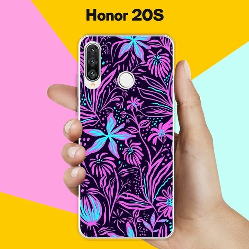 Силиконовый чехол на Honor 20S Фиолетовые цветы / для Хонор 20С силиконовый чехол цветы фиолетовые на honor 20s