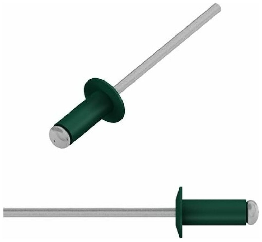 фото Заклепка вытяжная 4.0х10 мм алюминий/сталь, RAL 6005 (50 шт в зип-локе) STARFIX (Цвет зеленый мох) (SMZ1-76497-50)