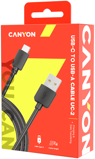 Кабель Canyon, USB - USB Type-C, 1А, 1.8м, Черный CNE-USBC2B - фото №2