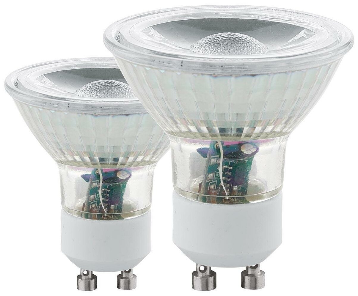 Типы/Лампочки/Светодиодные Eglo Набор светодиодных ламп Eglo GU10 5W 3000K прозрачная 11511