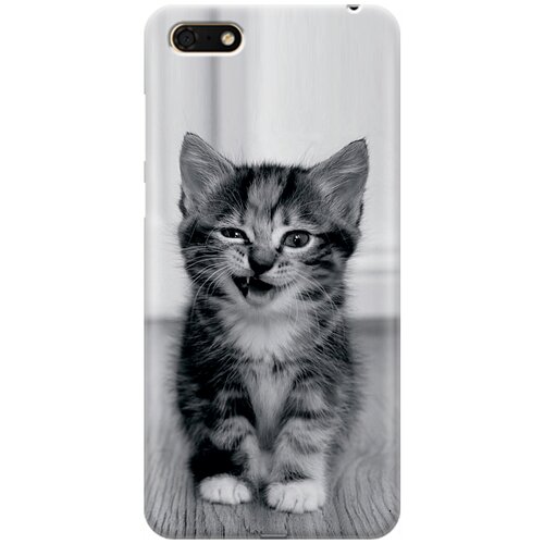 фото Re:pa накладка transparent для huawei y5 prime (2018) / y5 (2018) / honor 7a / 7s с принтом "котенок с ухмылкой"