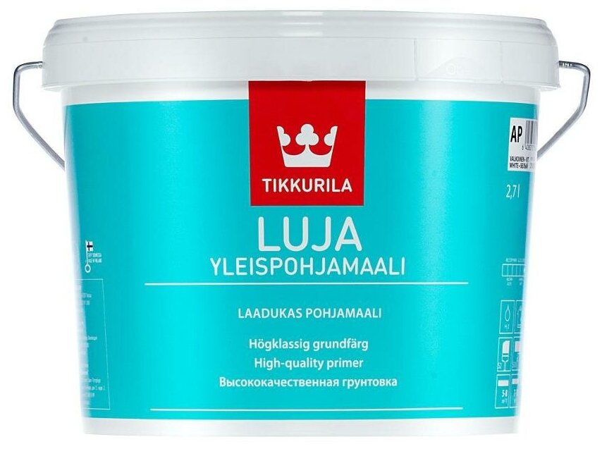 Грунтовка Tikkurila Luja универсальная, 2.7 кг, 2.7 л, белый