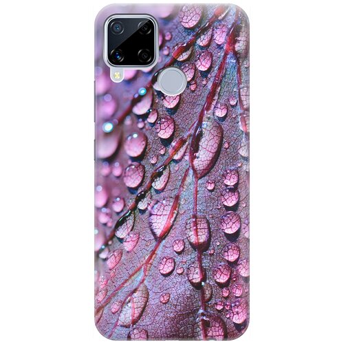 фото Re:pa накладка transparent для realme c15 с принтом "лист в каплях"