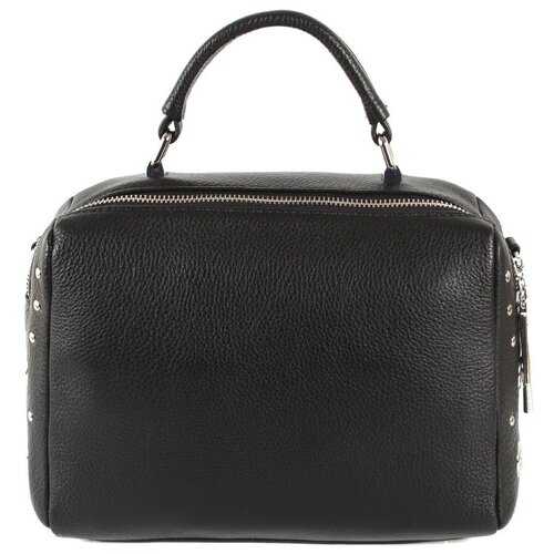 фото Сумка/сумка женская/сумка женская натуральная кожа/meyninger/св8141/черный/модель с ручкой/на короткой ручке