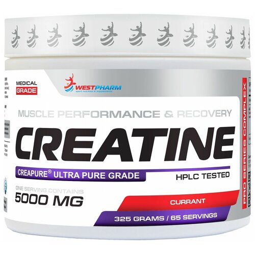 WestPharm Creatine / Креатин порошок со вкусом Смородины / 325 гр, 65 порций westpharm creatine 325 гр westpharm без вкуса