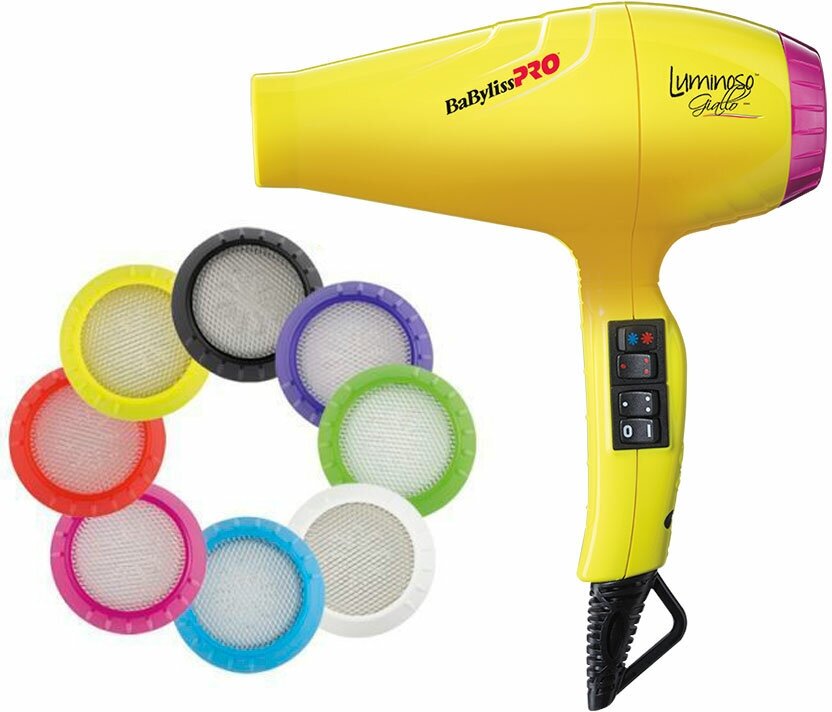 Фен BaByliss Pro LUMINOSO, желтый, 2100 Вт - фотография № 3