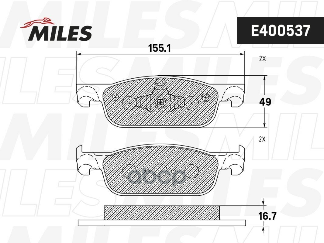 Колодки Тормозные Передние (Смесь Low-Metallic) Lada X-Ray (Trw Gdb2157) E400537 Miles арт. E400537