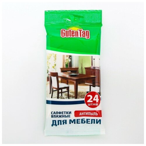 Влажные салфетки Guten Tag, для мебели, 24 шт