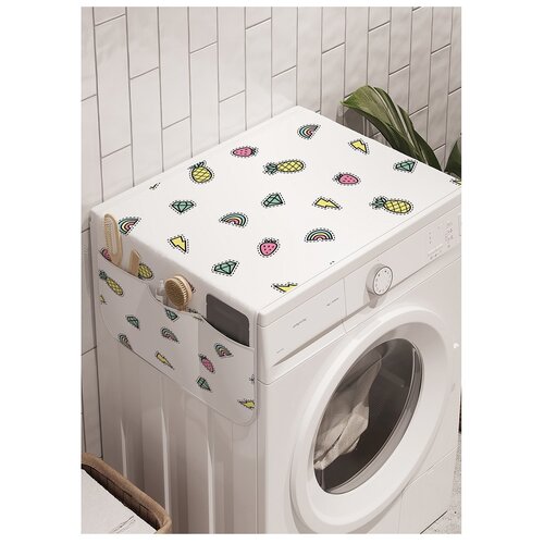 фото Органайзер для хранения "фруктовая мозаика" на стиральную машину, 45x120 см ambesonne