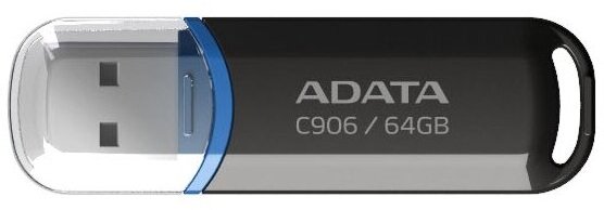 Флешка USB ADATA Classic C906 (AC906-64G-RBK), 64GB, USB 2.0, R/W 15/5, черный / синий