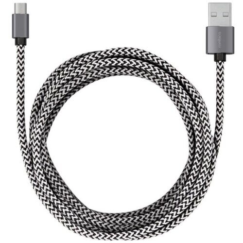 Кабель Rombica Digital AB-04 XXL, USB - micro USB, текстиль, 3м, черно-белый кабель rombica digital cb 04 xxl usb usb type c текстиль 3м черно белый