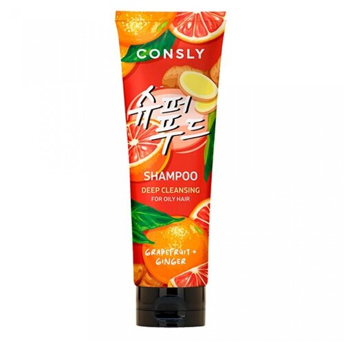 consly шампунь глубокоочищающий с экстрактами грейпфрута и имбиря grapefruit ginger shampoo for deep cleansing freshness 250мл Глубоко очищающий шампунь с экстрактами грейпфрута и имбиря, 250мл, Consly