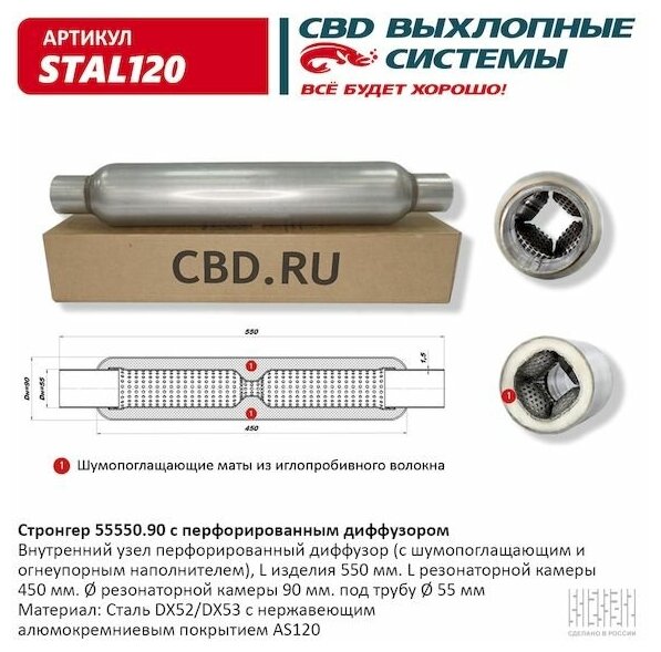 Стронгер перфорированным диффузором CBD STAL120