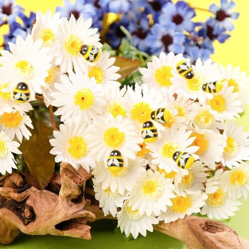 Декор флористический «Пчёлы», 10 шт, 19 х 14 мм