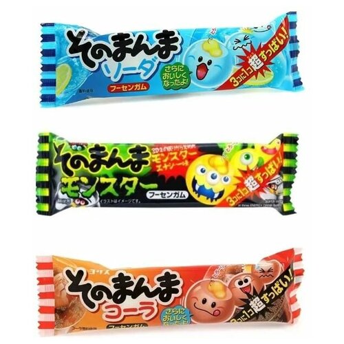 Японская жевательная резинка-сюрприз Sonomamma набор 3 вкуса (кола, содовая, лимонад), Coris, япония.