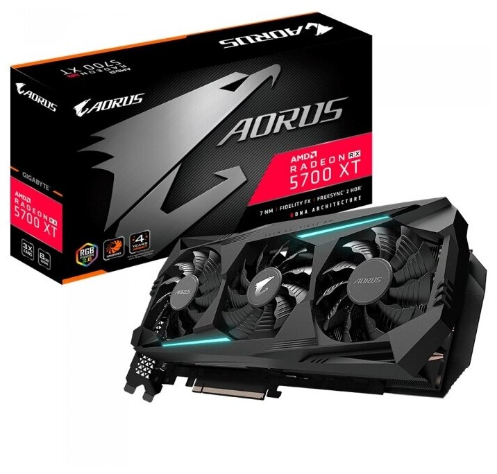 Видеокарта 8 Gb Gigabyte Radeon RX5700 XT AORUS (GV-R57XTAORUS-8GD 2.0)