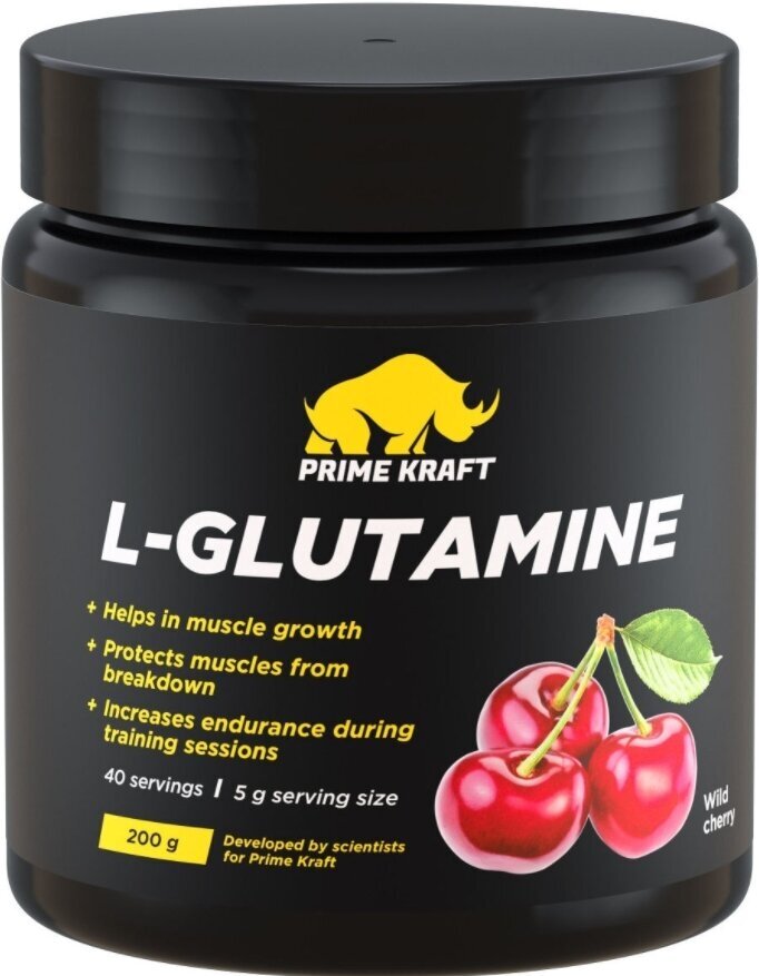 Аминокислота Л-Глютамин (L-Glutamin), Prime Kraft, L-Glutamine, 200 г, Дикая вишня