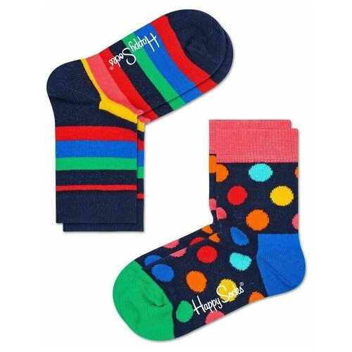 Носки Happy Socks, фантазийные, 2 пары, размер 15, синий