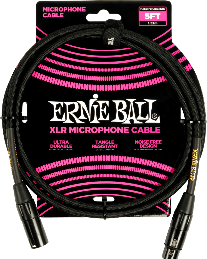 Микрофонный кабель Ernie Ball 6390 1.5 метра, провод для музыкальных инструментов, многослойное экранирование