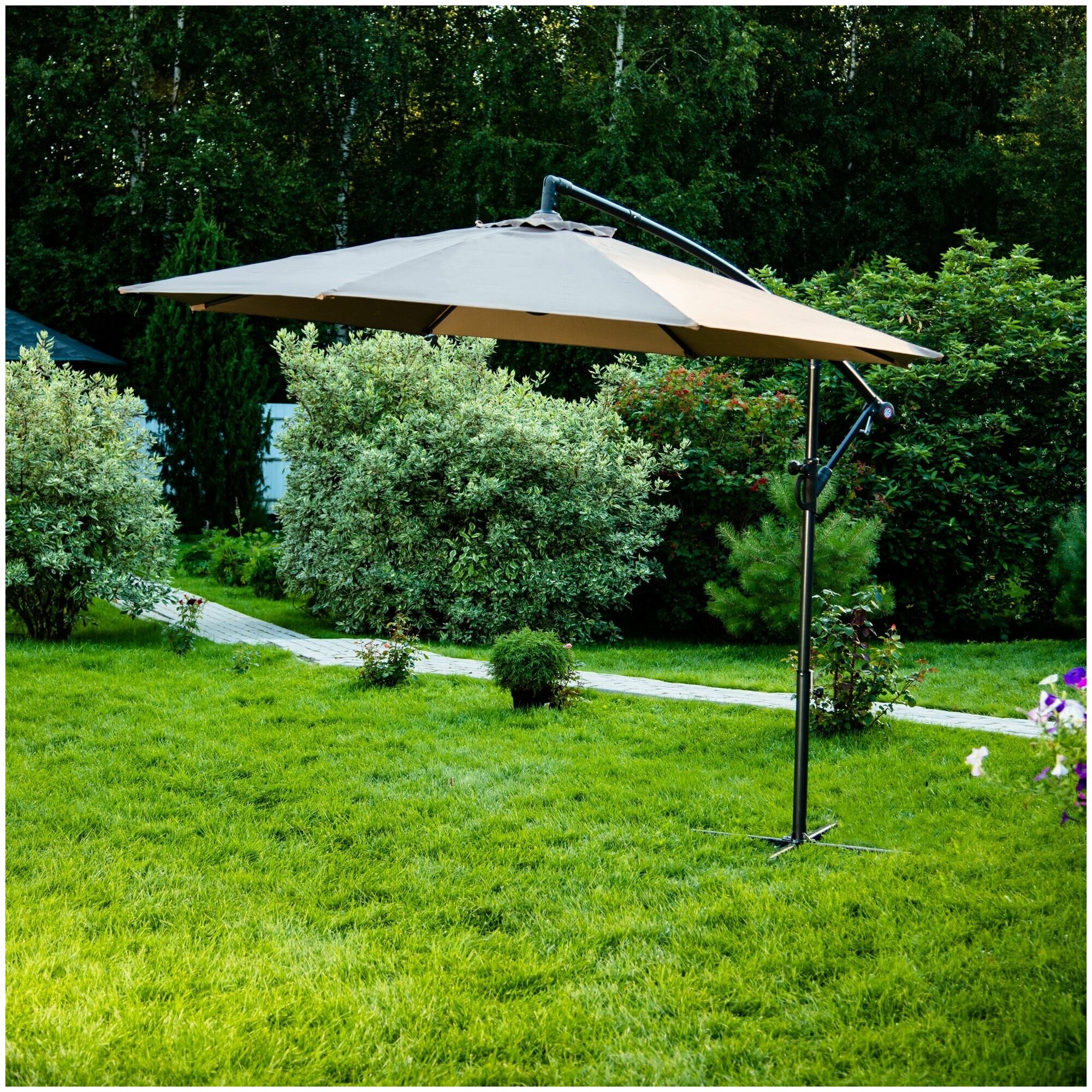Зонт садовый Alvarado мокко 300 х 250 см - фотография № 9