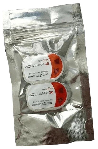 Контактные линзы Pegavision Aquamax 38, 2 шт, R 8,6, D -2