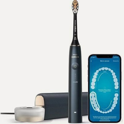 Изображение товара Звуковая зубная щетка Philips Sonicare 9900 Prestige HX9992, темно-синий