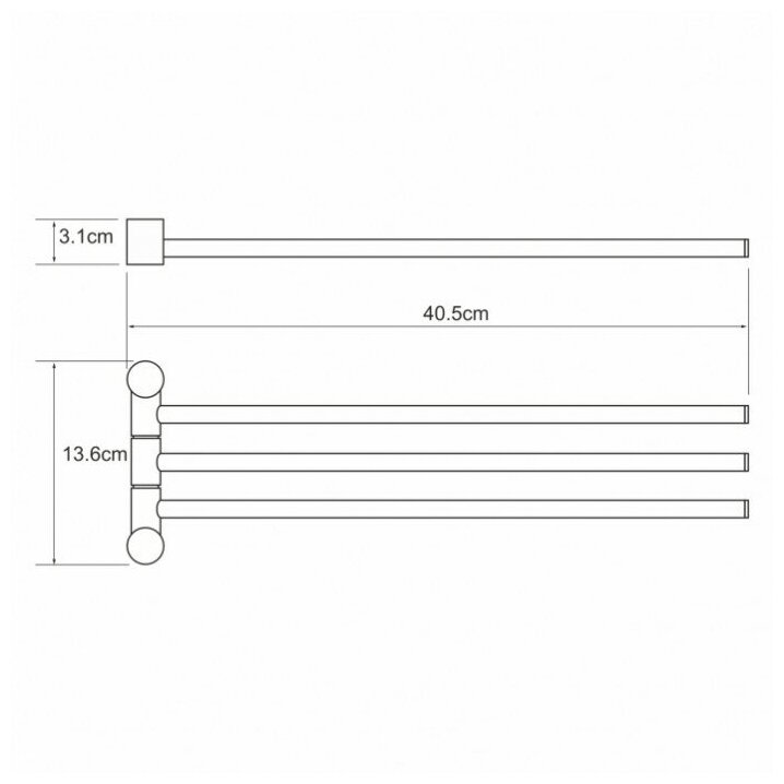 Держатель полотенец 3-е рога WasserKRAFT K-1533 (светлая бронза) - фотография № 4